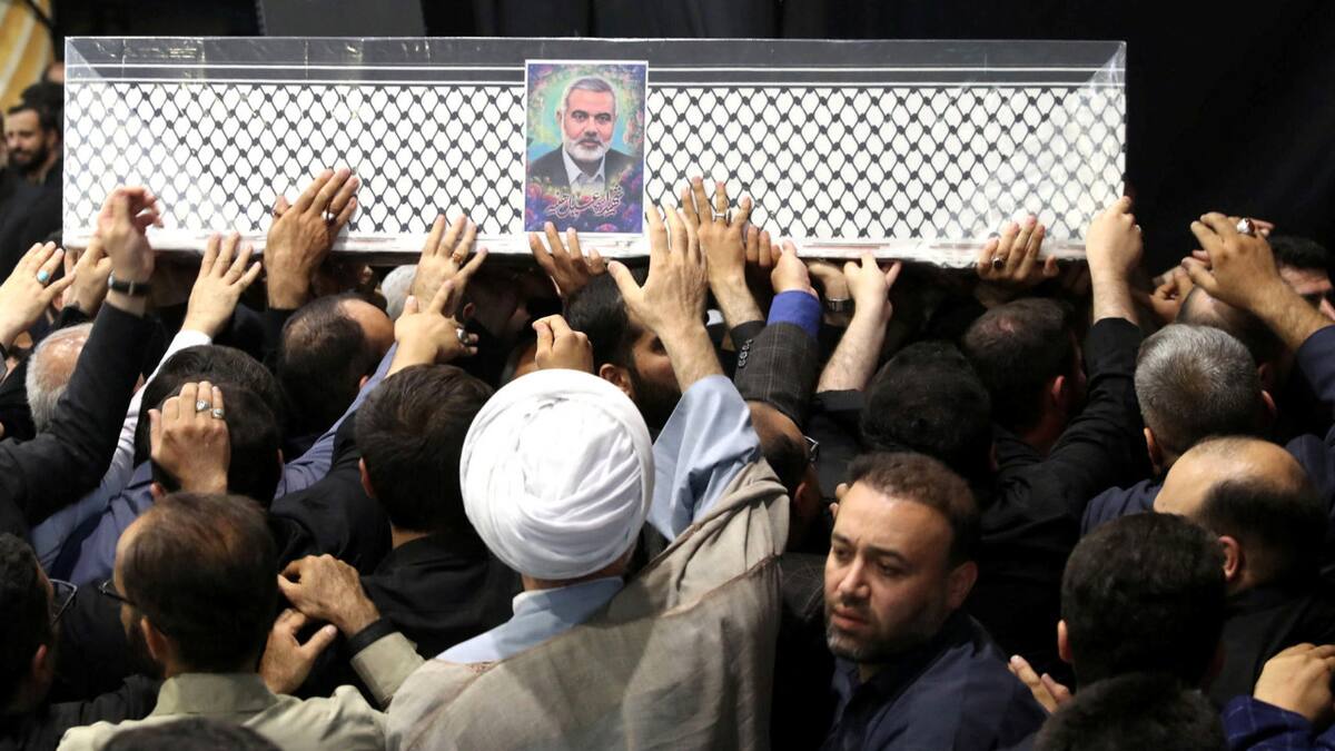 Masivo funeral de Ismail Haniyeh, líder político de Hamás. Foto: Reuters.