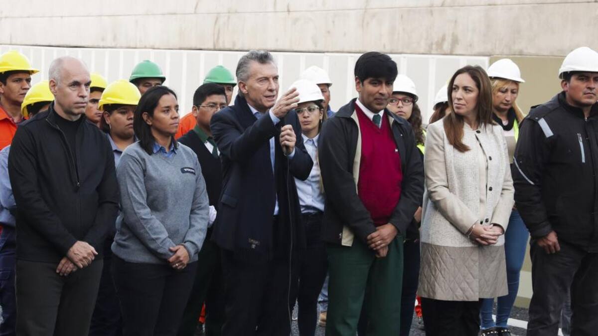 Mauricio Macri, Horacio Larreta y María Eugenia Vidal - Agencia NA Inauguración de del Paseo del Bajo