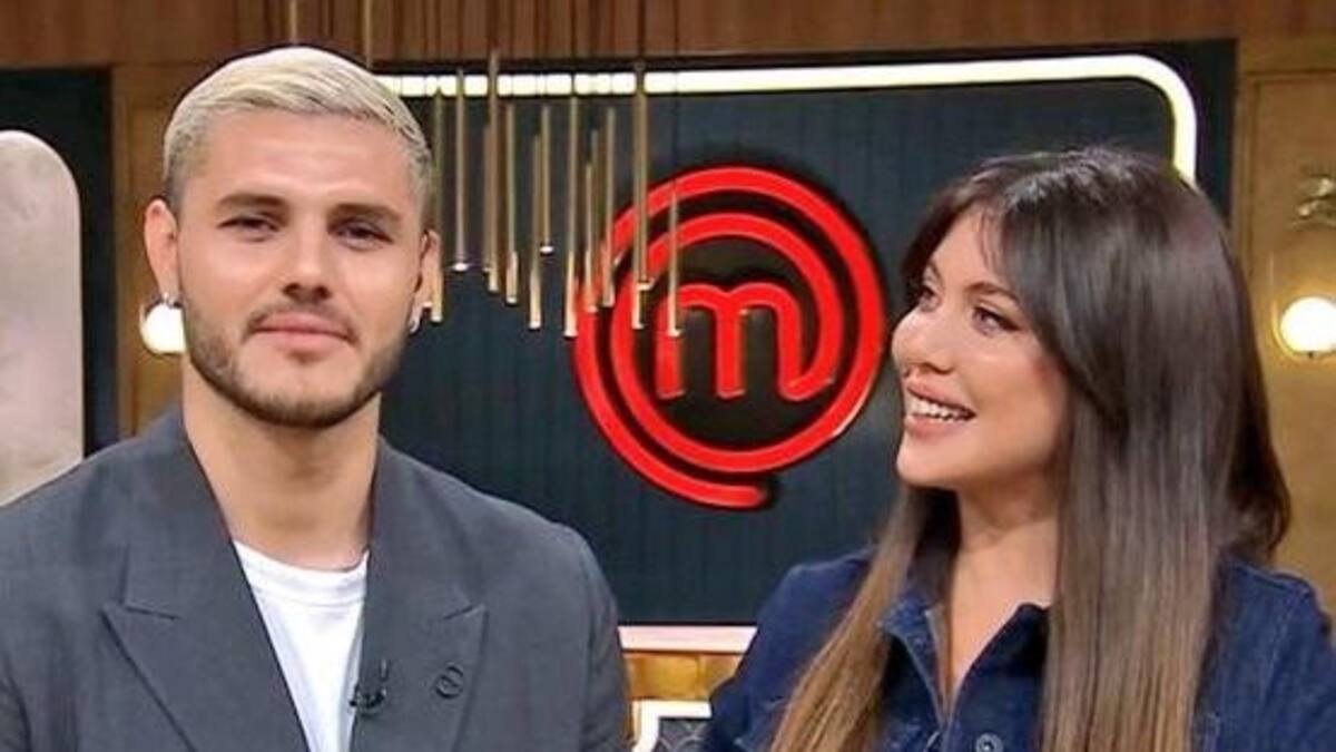 Mauro Icardi en Masterchef con Wanda Nara. Foto: Telefe.