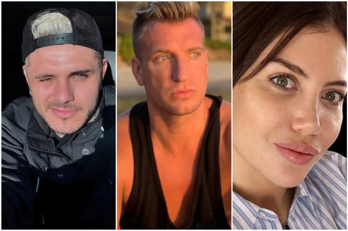 Mauro Icardi, Maxi López y Wanda Nara. Fotos: Instagram.