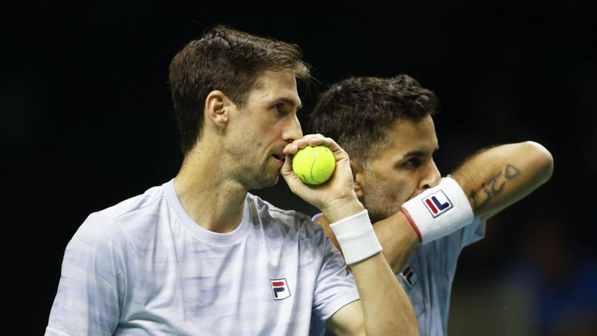 Máximo González y Andrés Molteni en la Copa Davis. Foto: EFE.