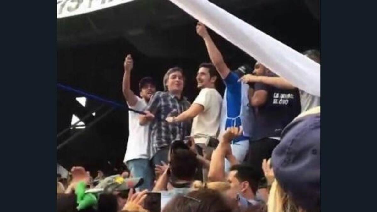 Máximo Kirchner en acto de Cristina en Racing