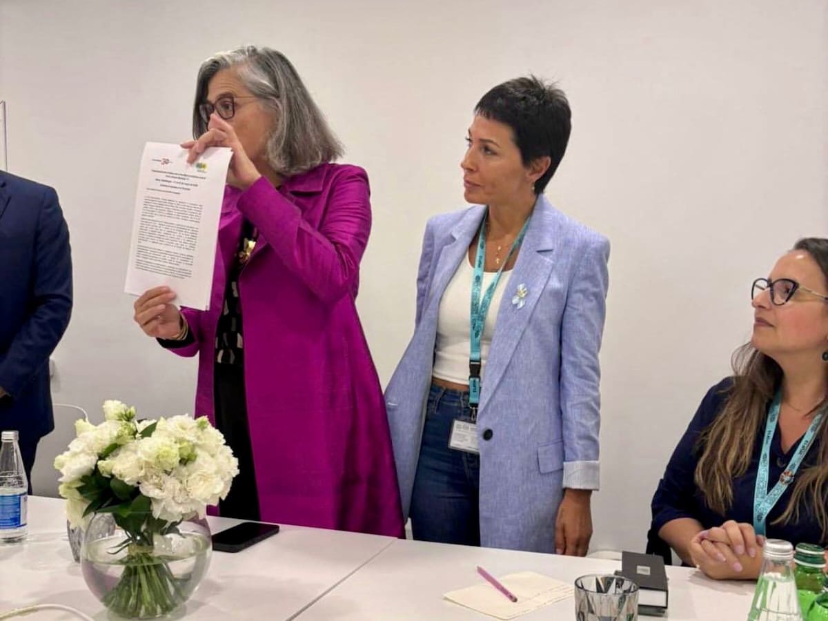 Mayra Mendoza en el Foro Urbano Mundial.