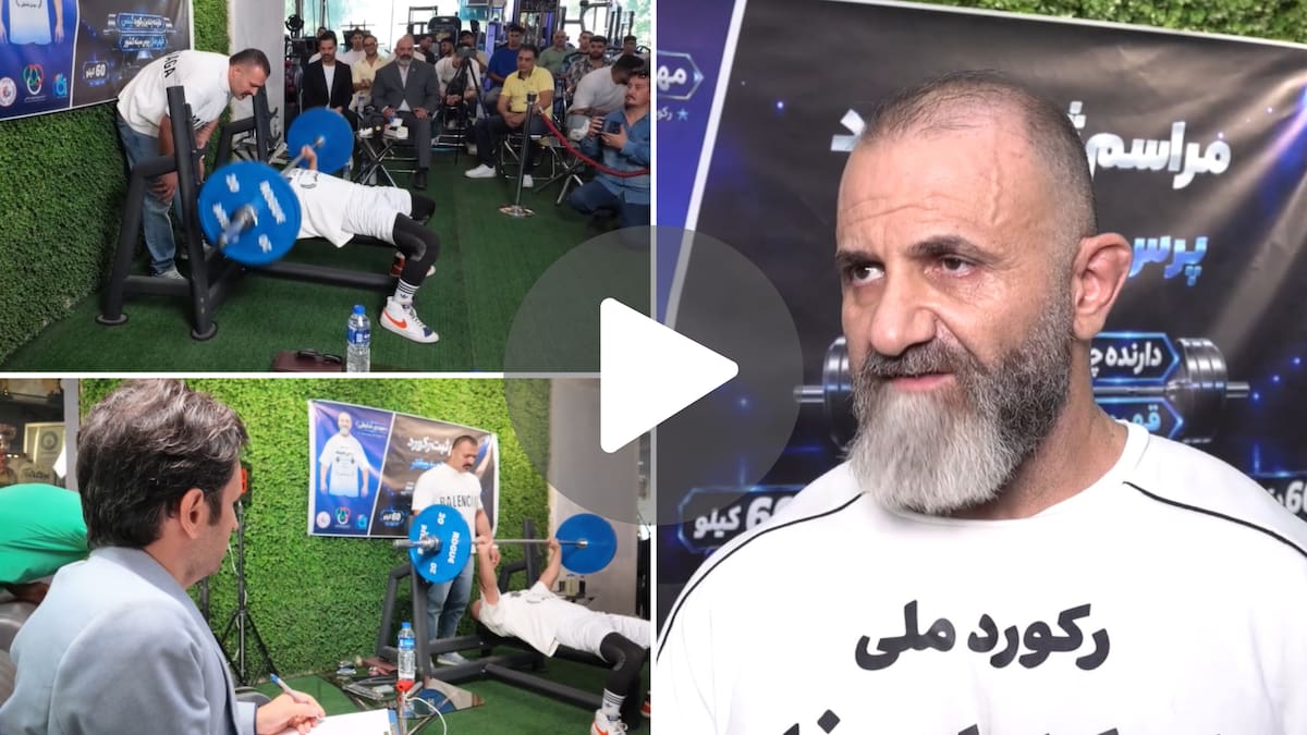 Hizo lo imposible: el impresionante video del atleta iraní que levantó 60 kilos 467 veces en una hora y rompió un récord que parecía imposible