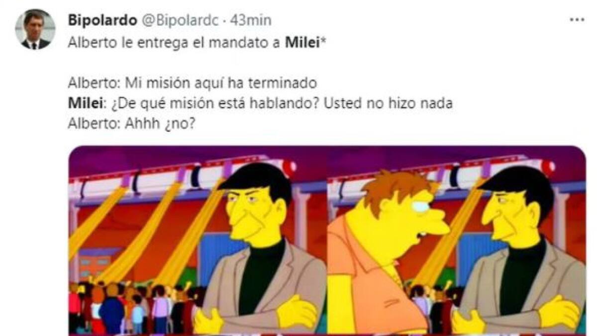 Meme asunción de Javier Milei. Foto: captura de pantalla.