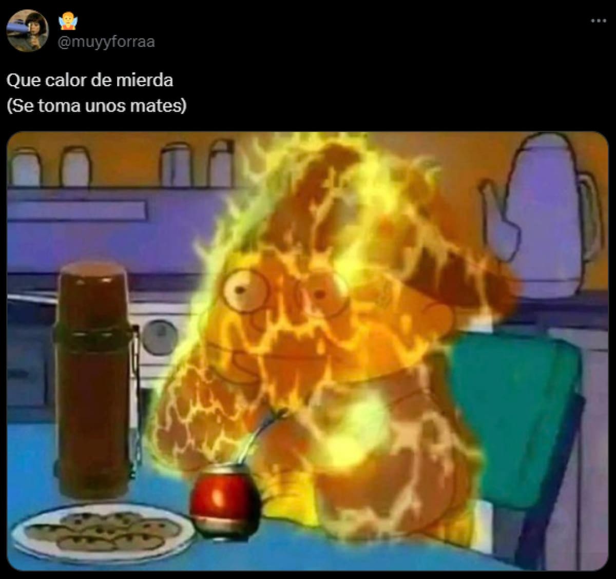 Meme ola de calor. Fuente: X
