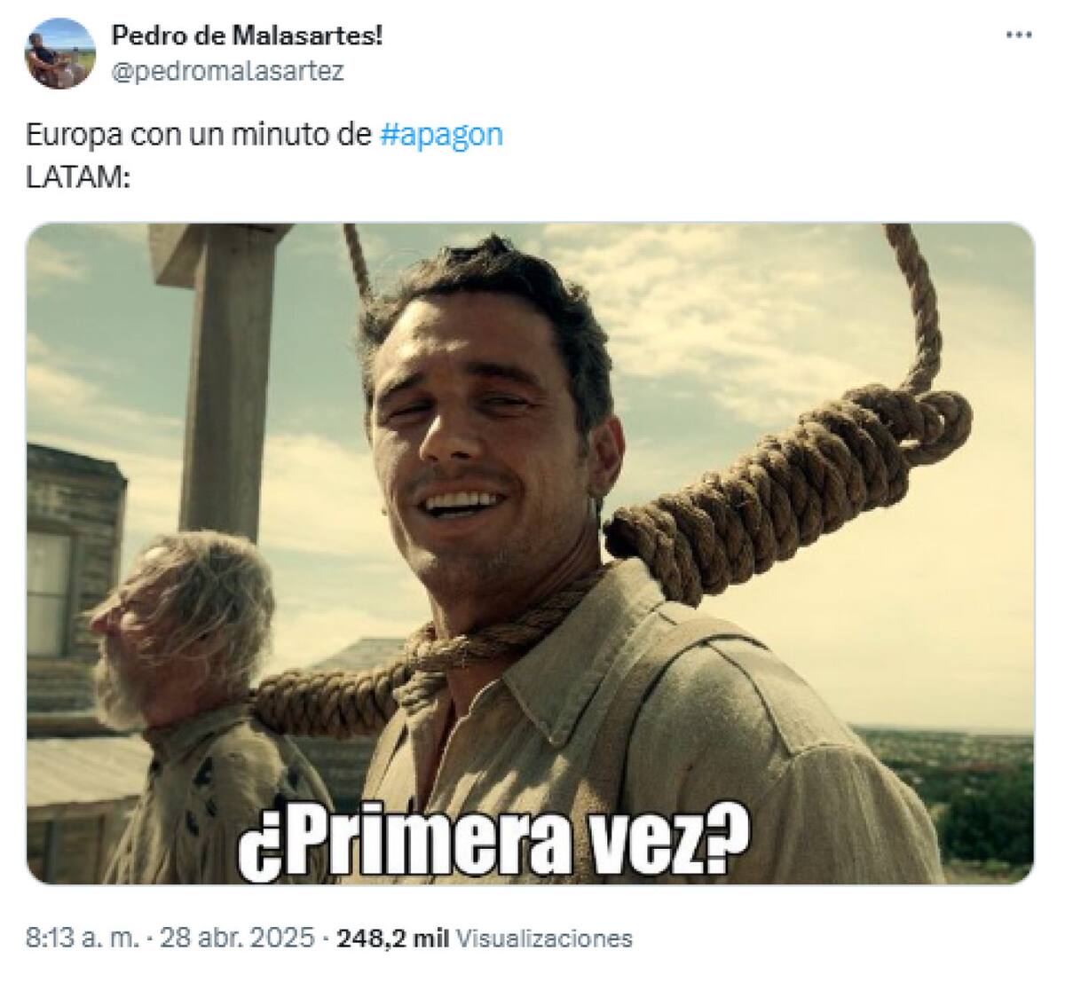 Memes apagón en Europa. Foto: X.