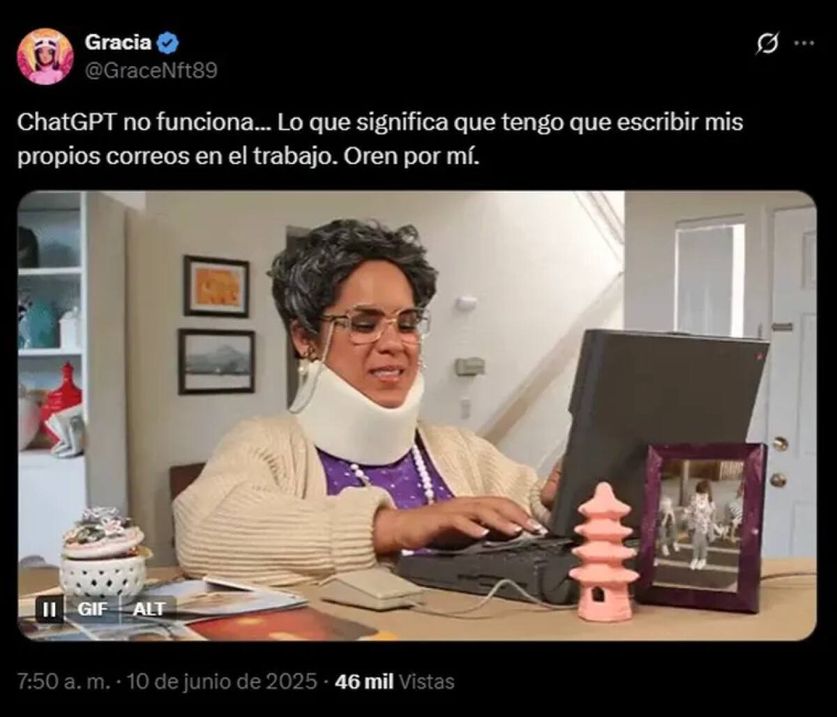 Memes por la caída del ChatGPT. Foto: X.