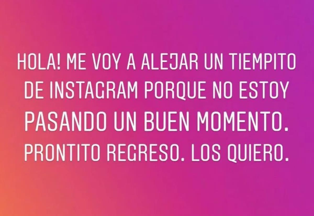 Mensaje de Adabel Guerrero en Instagram