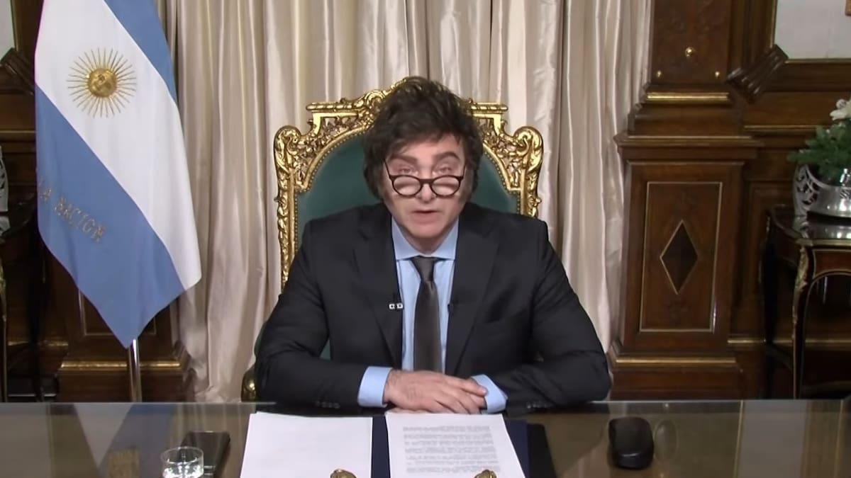 Mensaje de fin de año de Javier Milei. Foto: captura de video