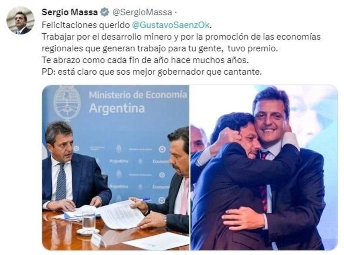 Mensaje de Massa en Twitter, NA