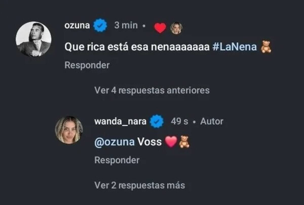 Mensajes entre Wanda Nara y Ozuna. Foto: NA.