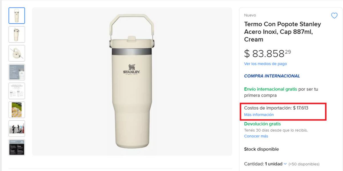 Mercado libre permite comprar en Estados Unidos desde Argentina. Foto captura Canal26.com