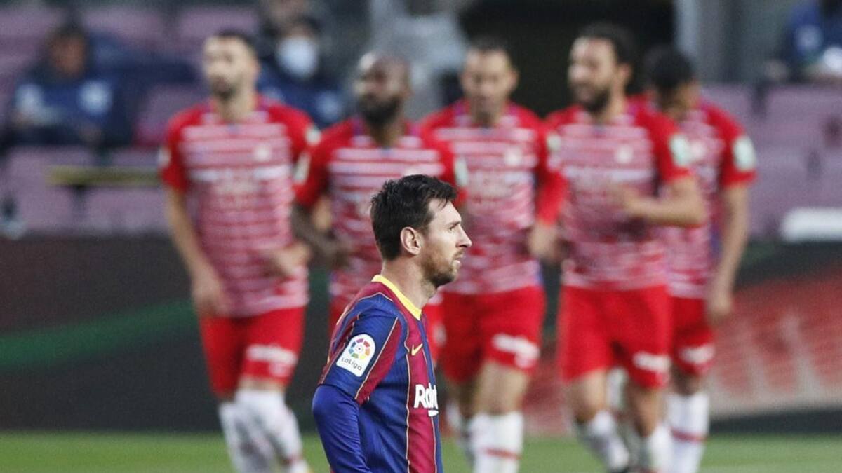 Messi en la derrota del Barcelona ante el Granada, REUTERS