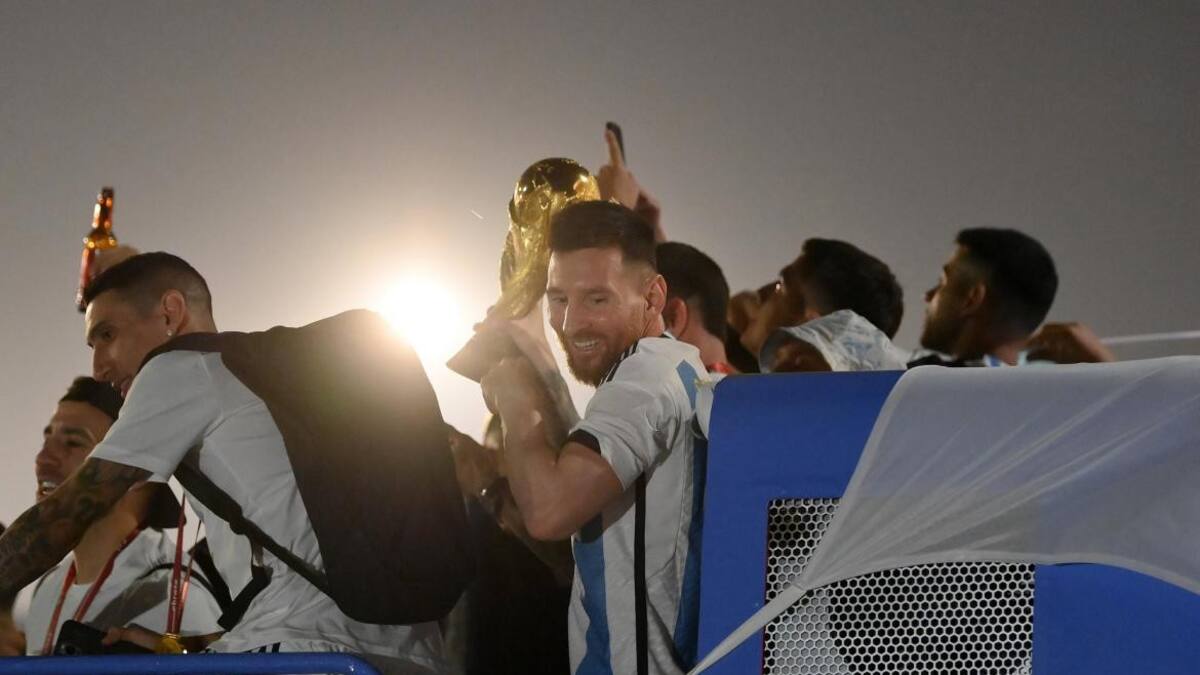 Messi, festejo de la Selección, Mundial Qatar 2022, NA
