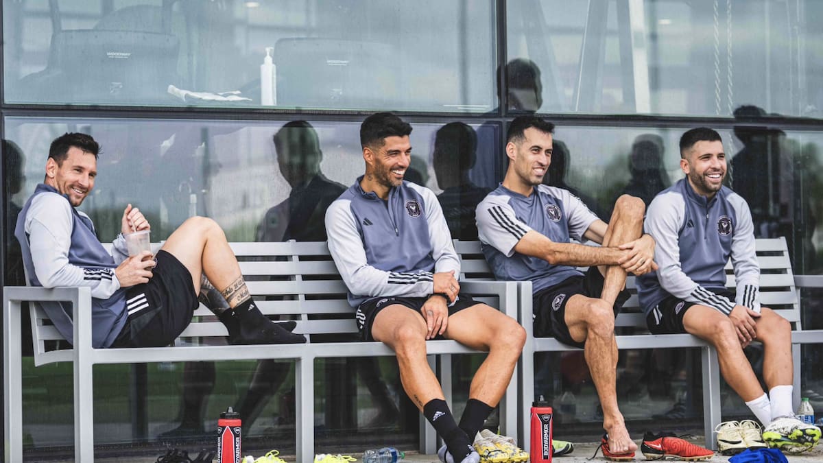 Messi, Suárez, Busquets y Alba en el Inter Miami. Foto: X @InterMiamiCF