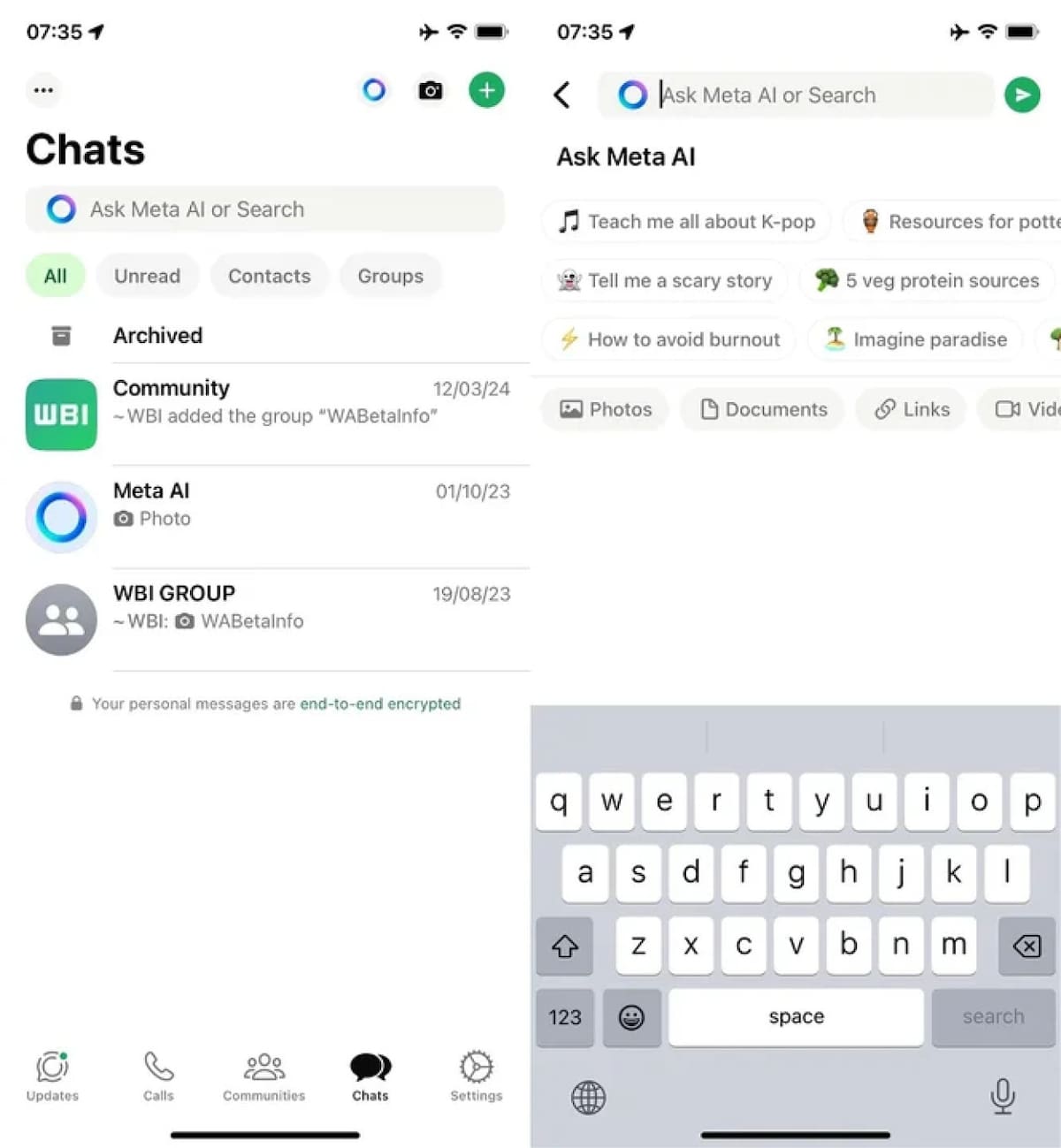 Meta AI, la nueva tecnología de WhatsApp. Foto: NA.
