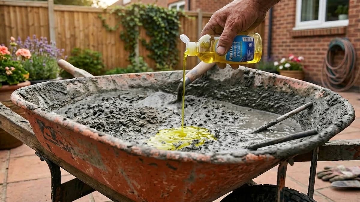 Los albañiles concuerdan: añadir unas cucharadas de detergente en la mezcla del hormigón es una excelente opción para reparaciones sencillas en casa