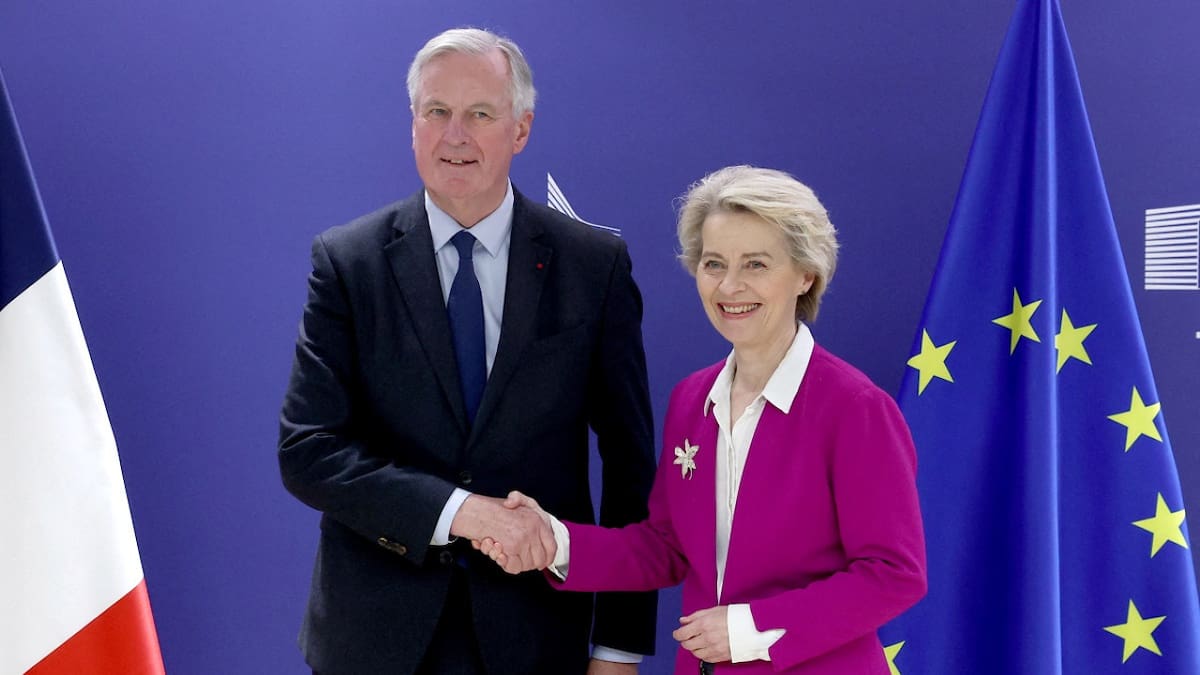 Michel Barnier y Ursula von der Leyen. Foto: Reuters.