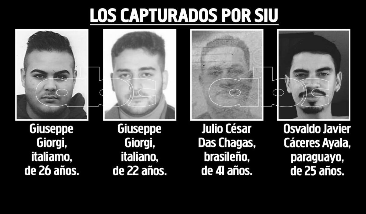 Miembros de posible mafia italiana detenidos en Paraguay. Foto: ABC