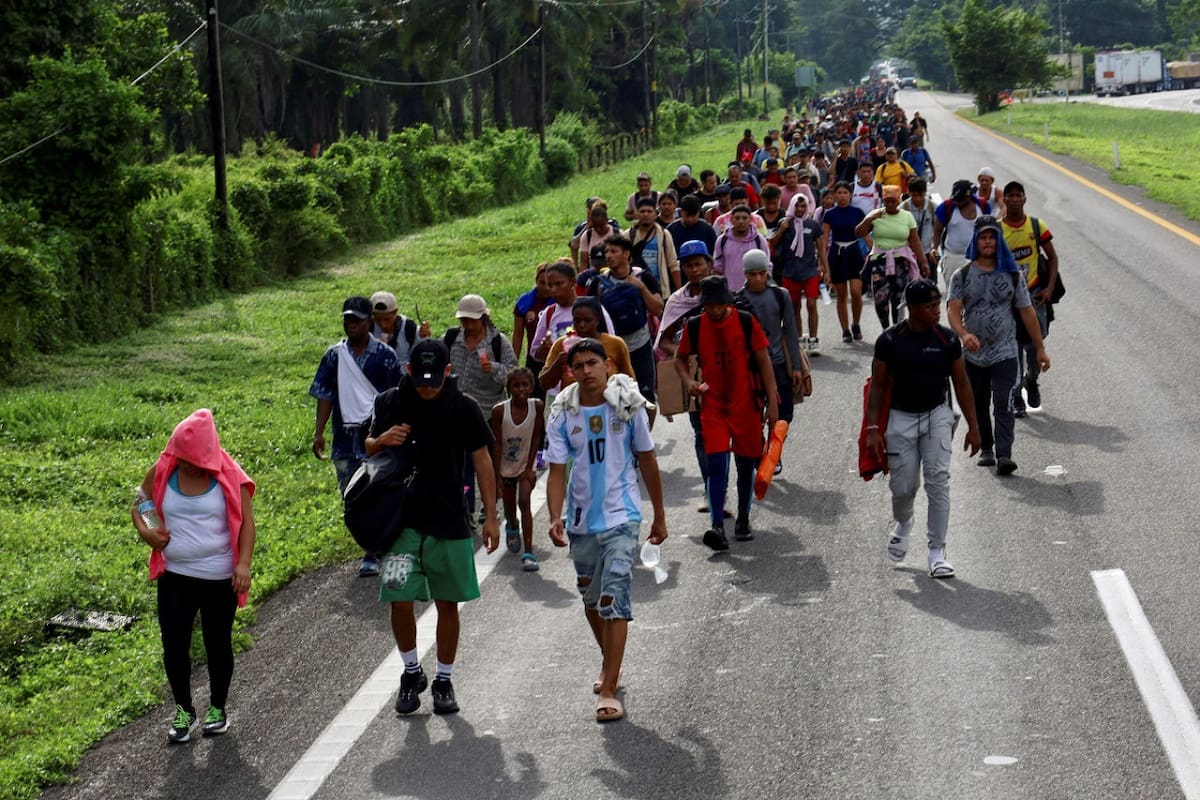 Migrantes en la ciudad de Chiapas. Foto: Reuters.