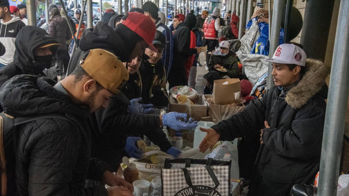 Migrantes en Nueva York. Foto: EFE