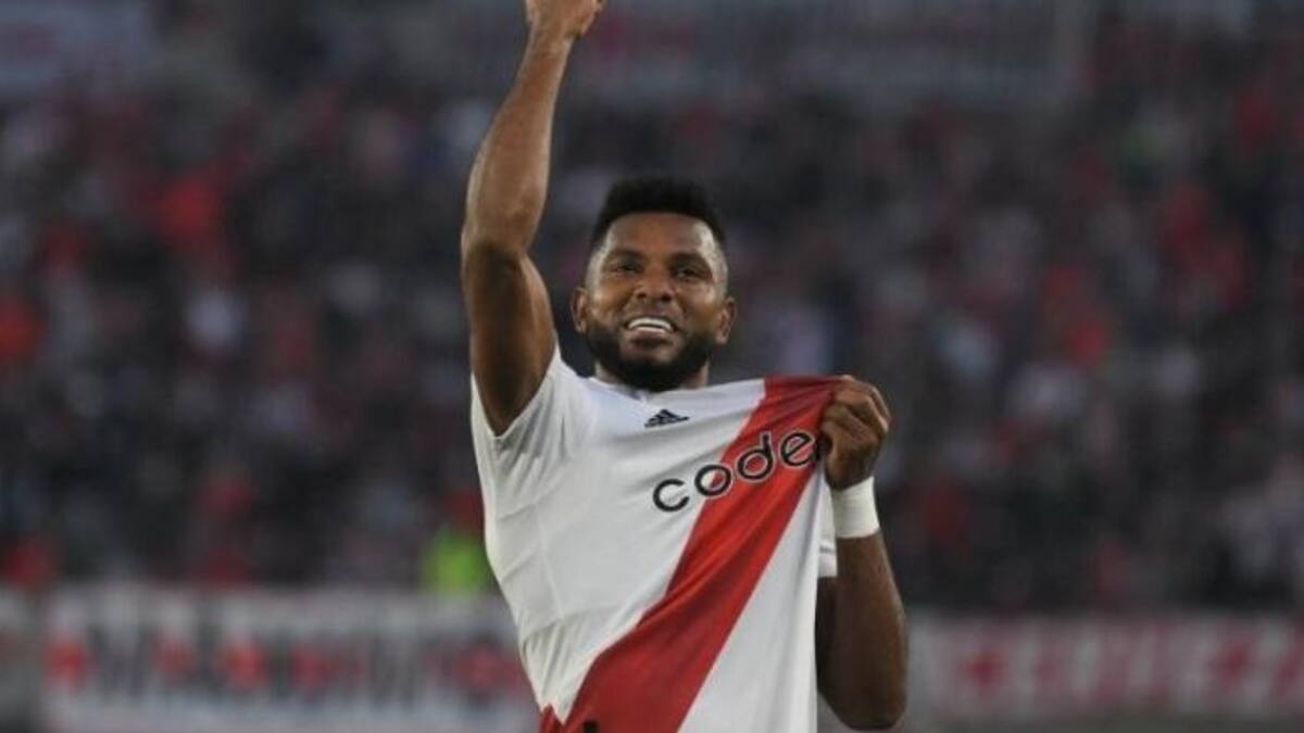 Miguel Borja, River. Foto: NA.