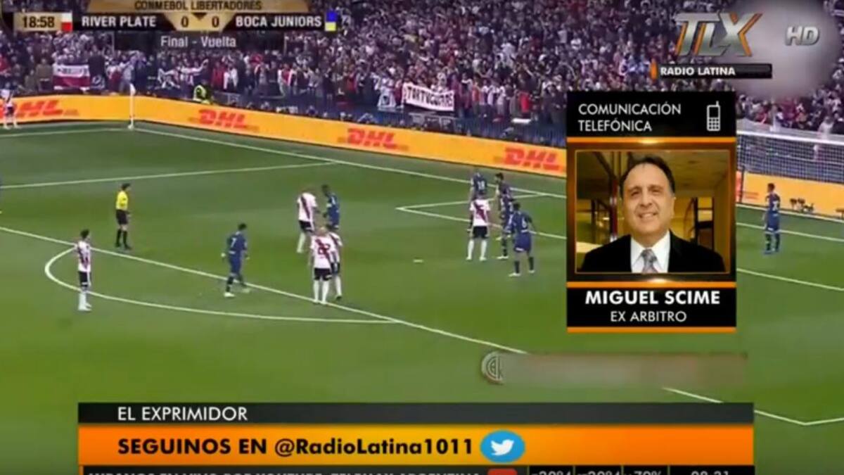 Miguel Scime, ex árbitro, Radio Latina
