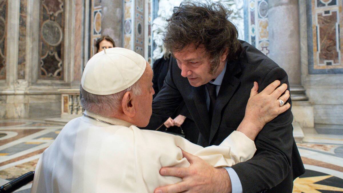 Javier Milei y el papa Francisco. Foto: NA