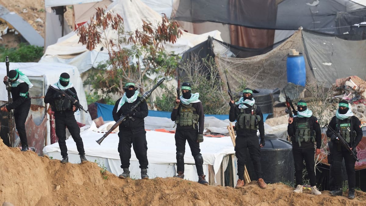Milicianos del grupo terrorista Hamás. Foto: Reuters/Ramadan Abed
