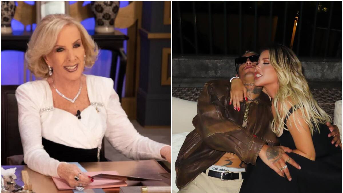 Mirtha Legrand y L-Gante junto a Wanda Nara. Fotos: eltrece - Instagram.