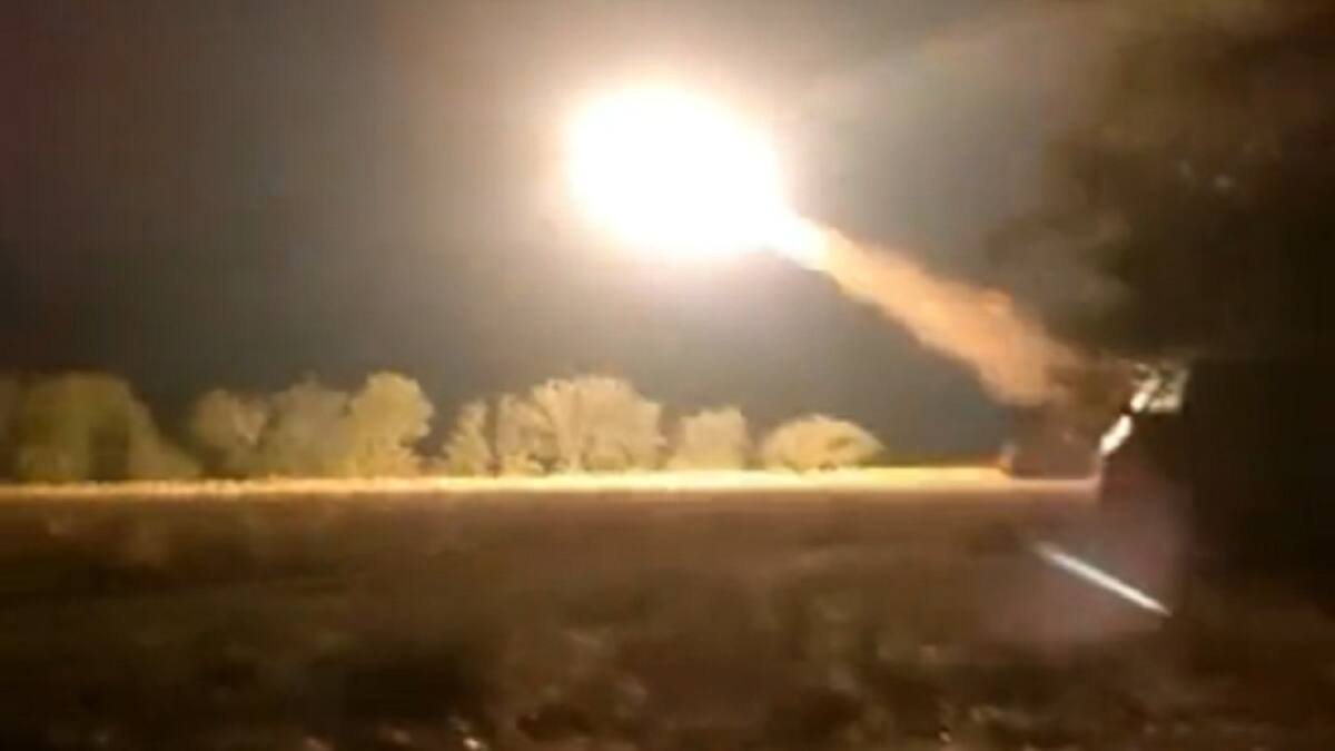 Misil de largo alcance de Ucrania. Foto: captura de video de Twitter/X.