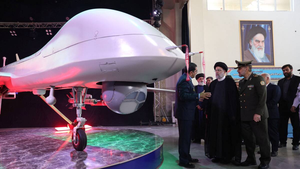 Mohajer-10, dron de Irán. Foto: Reuters.