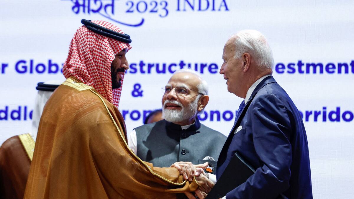 Mohammed bin Salman, Joe Biden y Narendra Modi. Foto: Reuters.