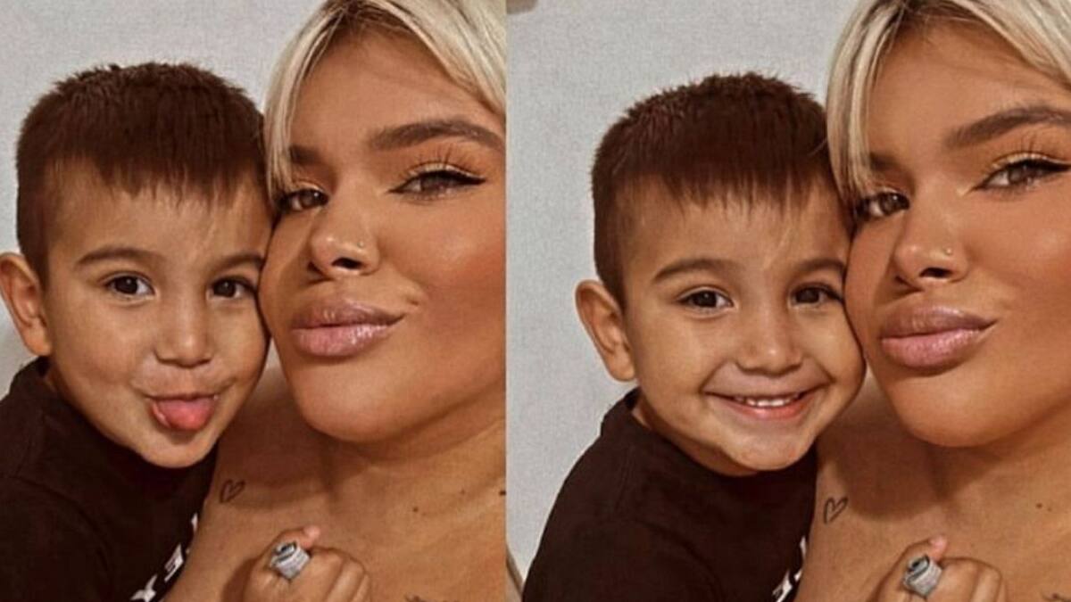 Morena Rial junto a su hijo Francesco. Foto: Instagram @moreerial.