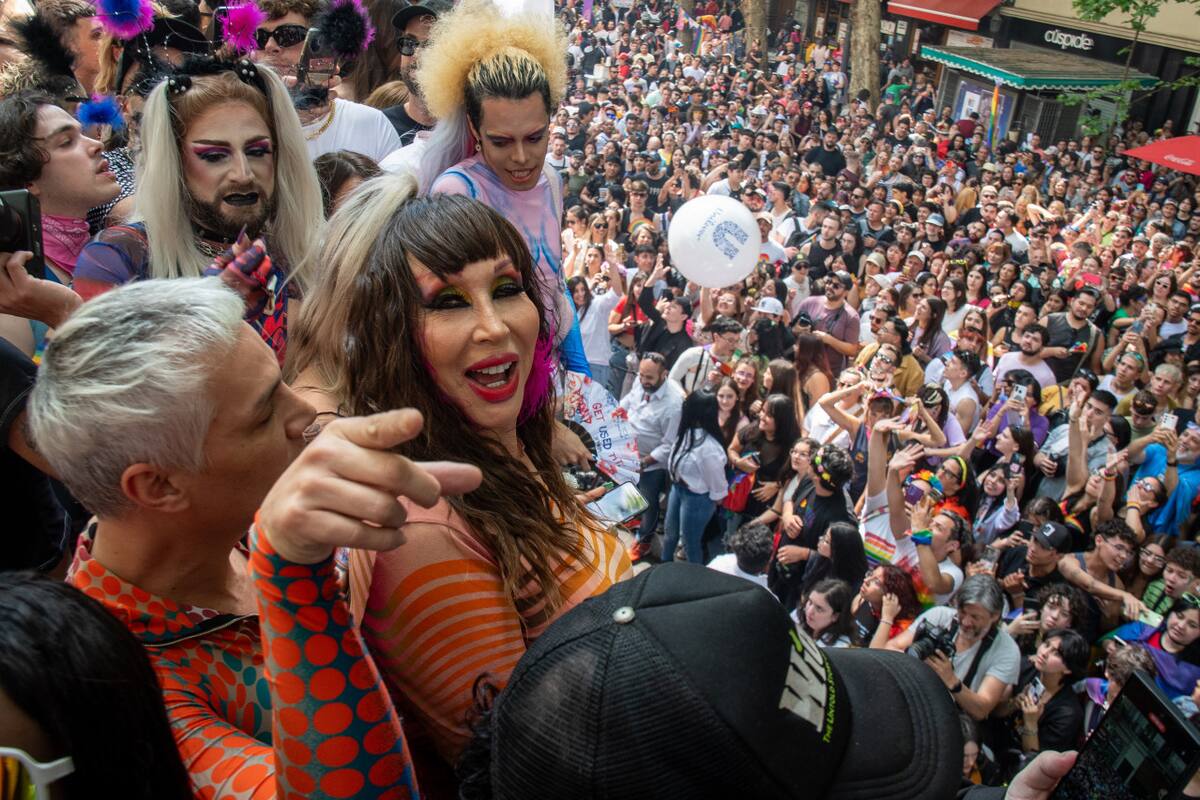 Moria Casán en la Marcha del Orgullo. Foto: Télam.