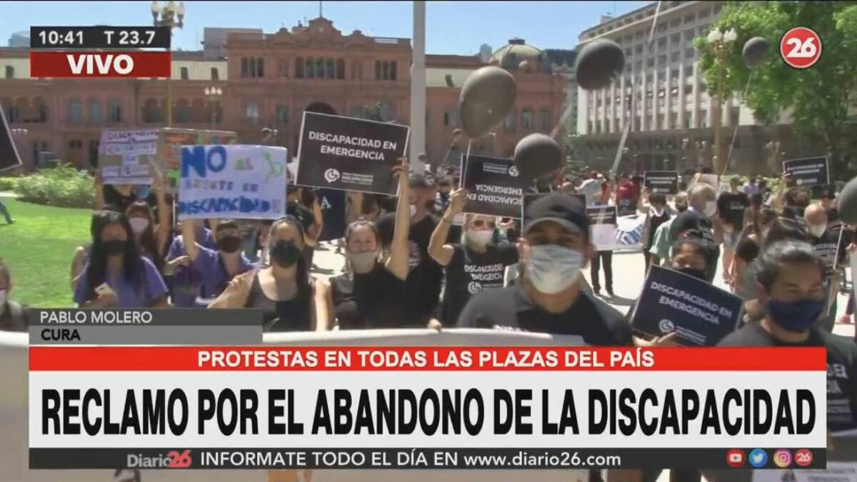 Movilización por Discapacidad En Emergencia en el Día de la Discapacidad, Canal 26