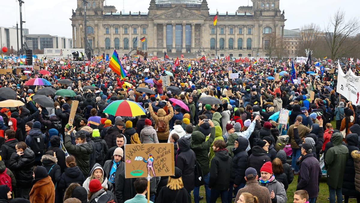Movilizaciones contra la derecha en Alemania. Foto: Reuters.