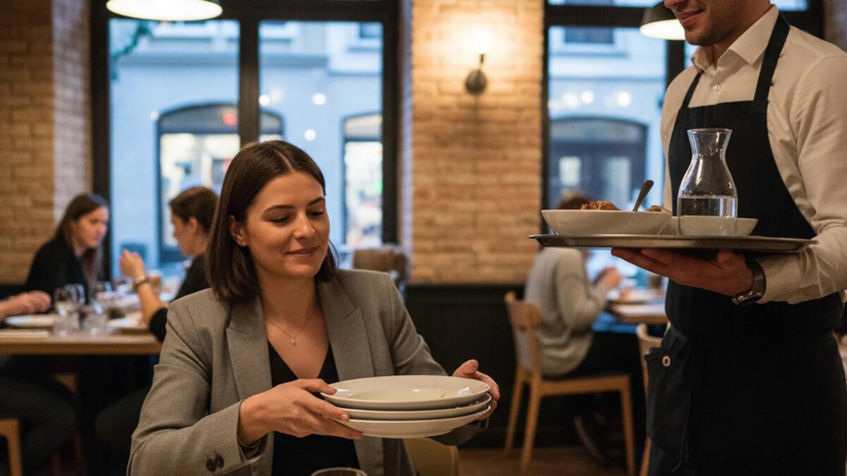 Qué significa que una persona ayude al mozo a levantar los platos en un restaurante, según la psicología
