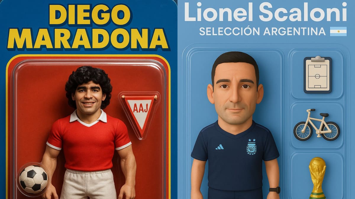 Muñecos coleccionables hechos con IA. Fotos: X y ChatGPT.