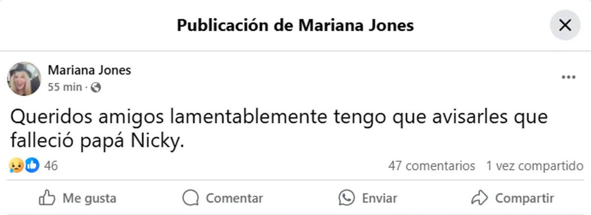 Murió Nicky Jones. Foto: NA.