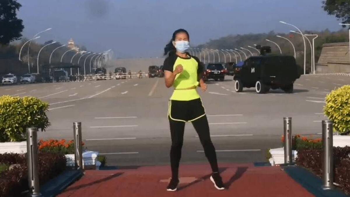 Myanmar: daba clases de aeróbic mientras sucedía el golpe de Estado