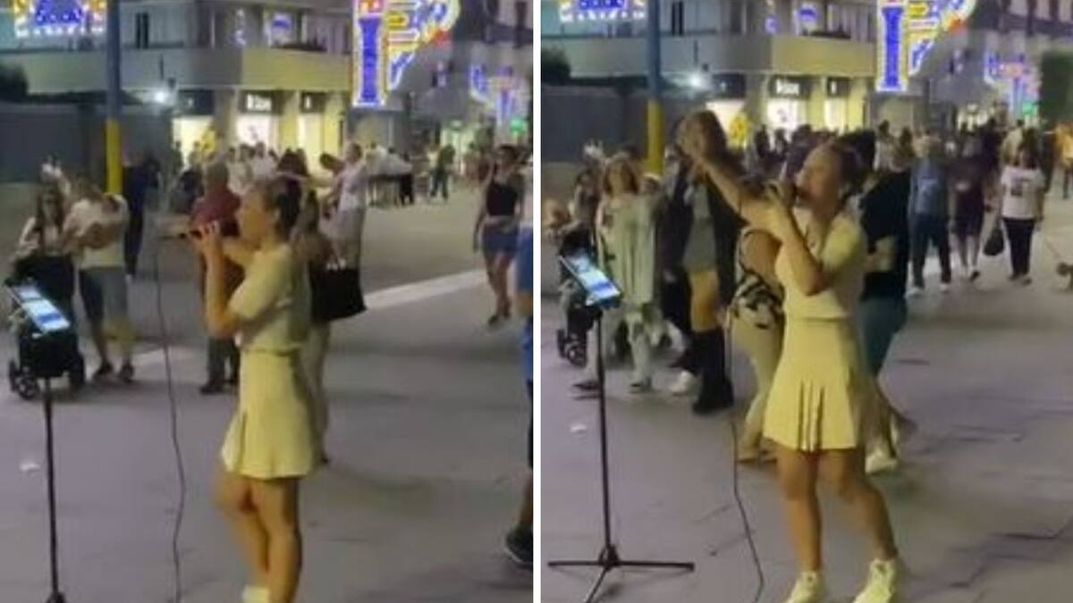 Naila Molina, la joven que se viralizó en TikTok por su canto en las calles de Italia. Foto: captura de pantalla.