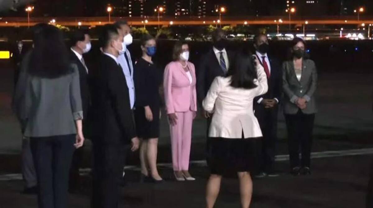 Nancy Pelosi arribó a Taiwán. Foto: captura video.