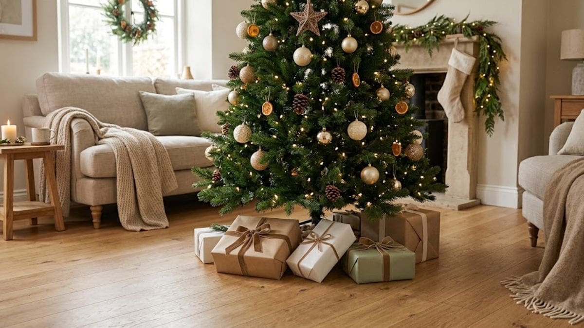 El árbol de Navidad verde sobre el piso pasó de moda: la tendencia en 2026 que es más elegante