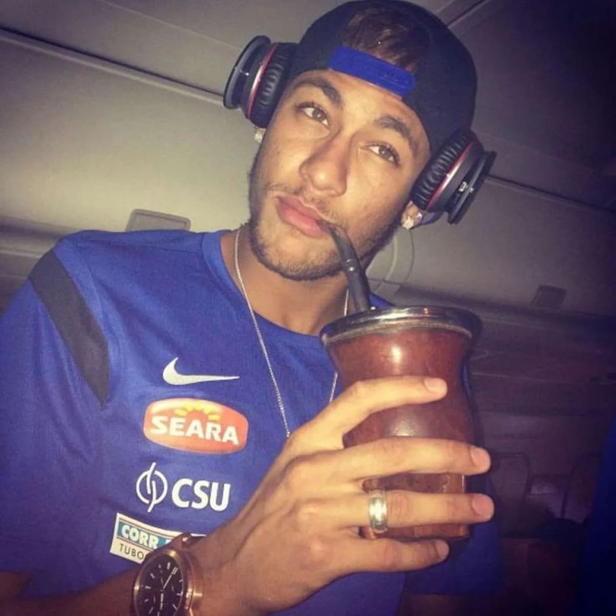 Neymar tomando mate. Foto: redes sociales.