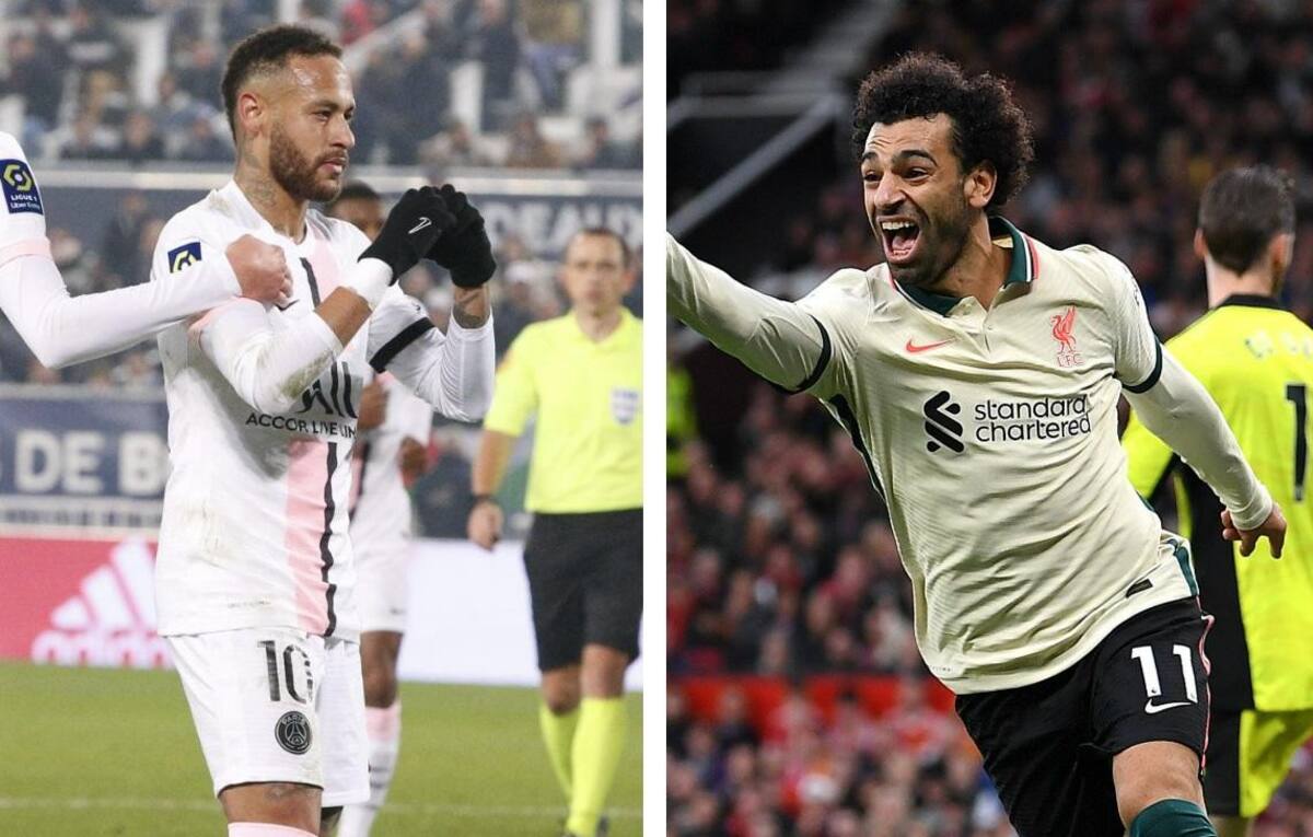 Neymar y Mohamed Salah. Foto: NA.