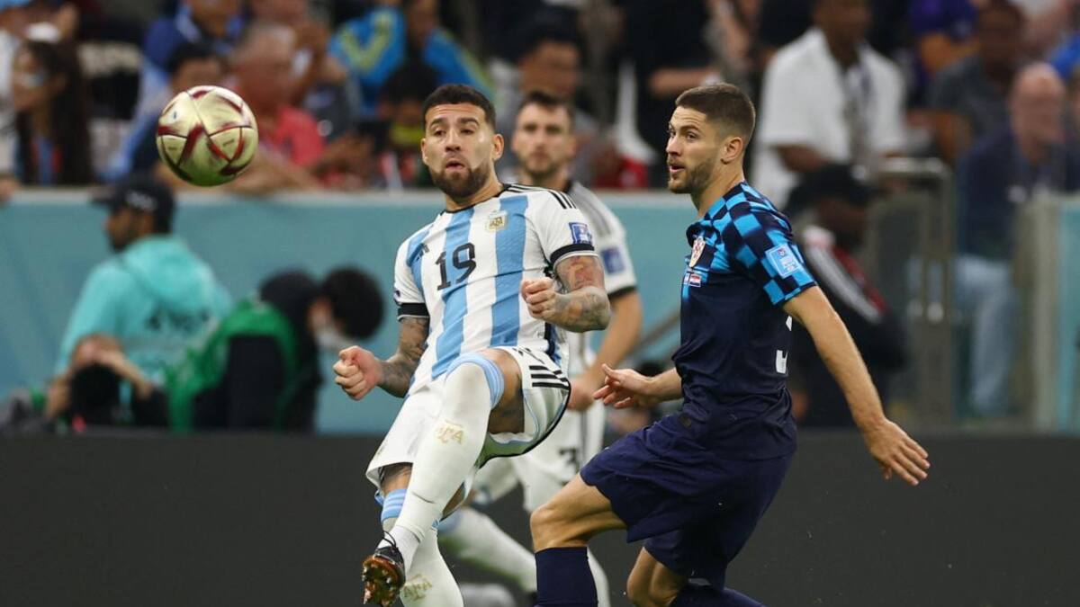 Nicolás Otamendi en el Mundial de Qatar. Foto: REUTERS.
