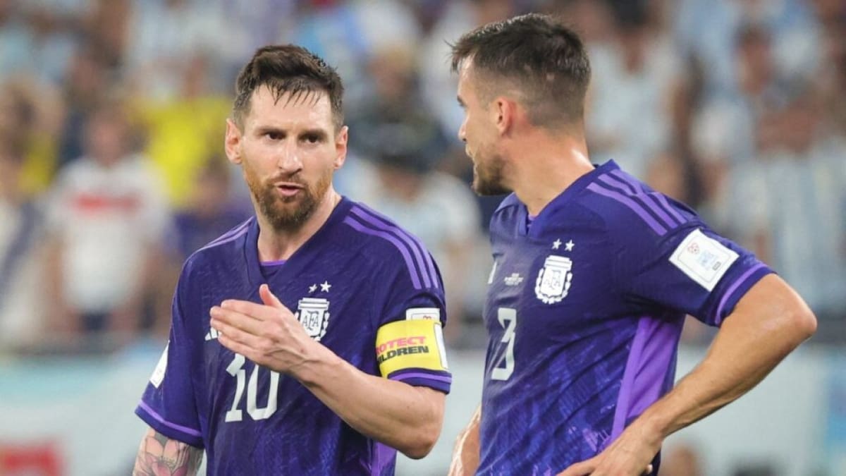 Nicolás Tagliafico y Lionel Messi. Foto: Reuters