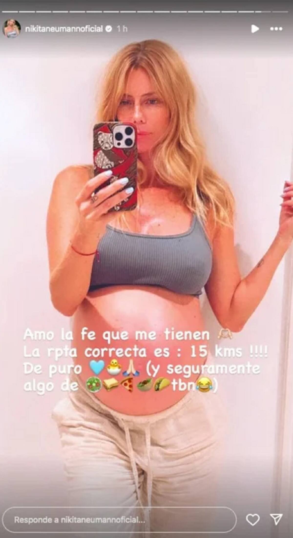 Nicole Neumann contó cuántos kilos aumentó. Foto: Instagram.